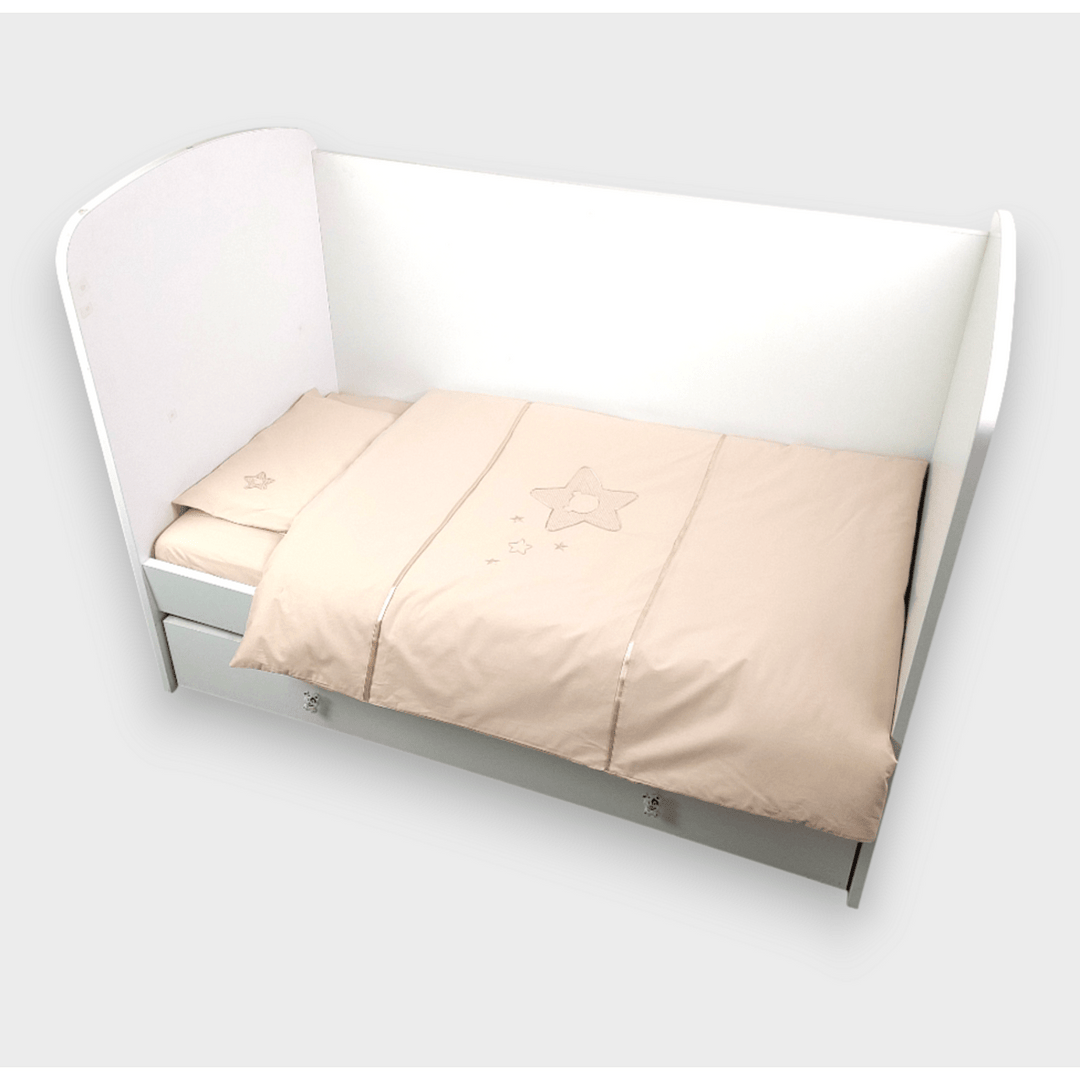 Rainy Komplet posteljine za bebe, 3 dijela, 70х140 cm, Zvijezda s medvjedićem, bež
