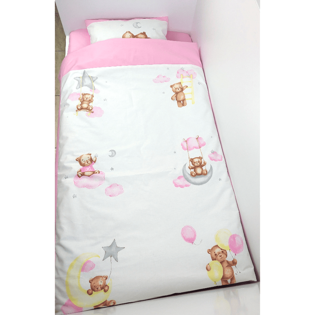 Rainy dječji komplet posteljine za bebe od 3 dijela Baby Bear One size, ružičast