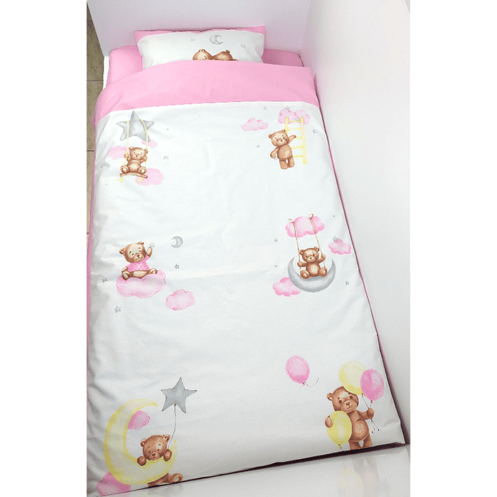 Rainy dječji komplet posteljine za bebe od 3 dijela Baby Bear One size, ružičast