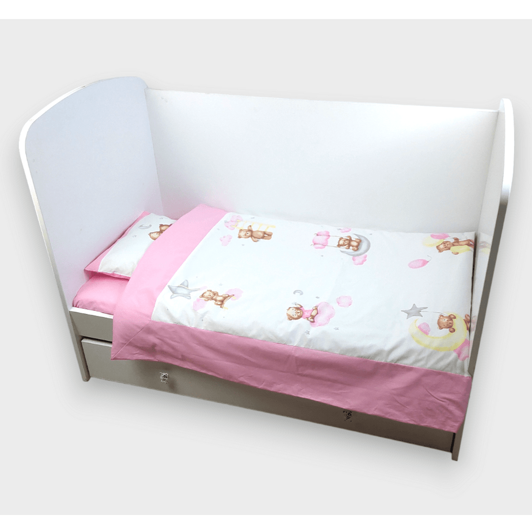 Rainy dječji komplet posteljine za bebe od 3 dijela Baby Bear One size, ružičast