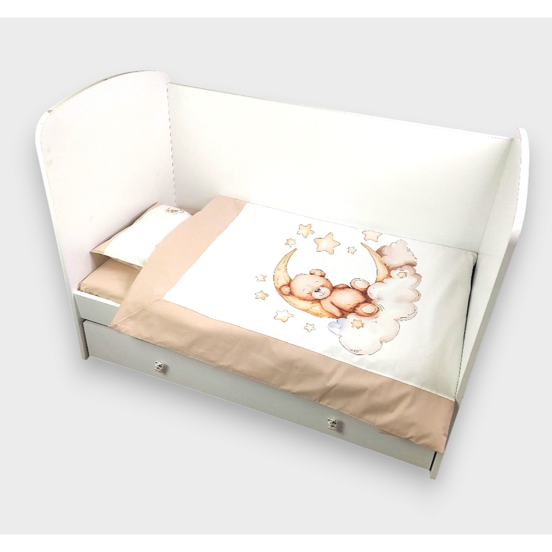 Rainy Bebaði set posteljine, 5 dijelova, 60х120 cm. Mjesečev medvjedić, badem