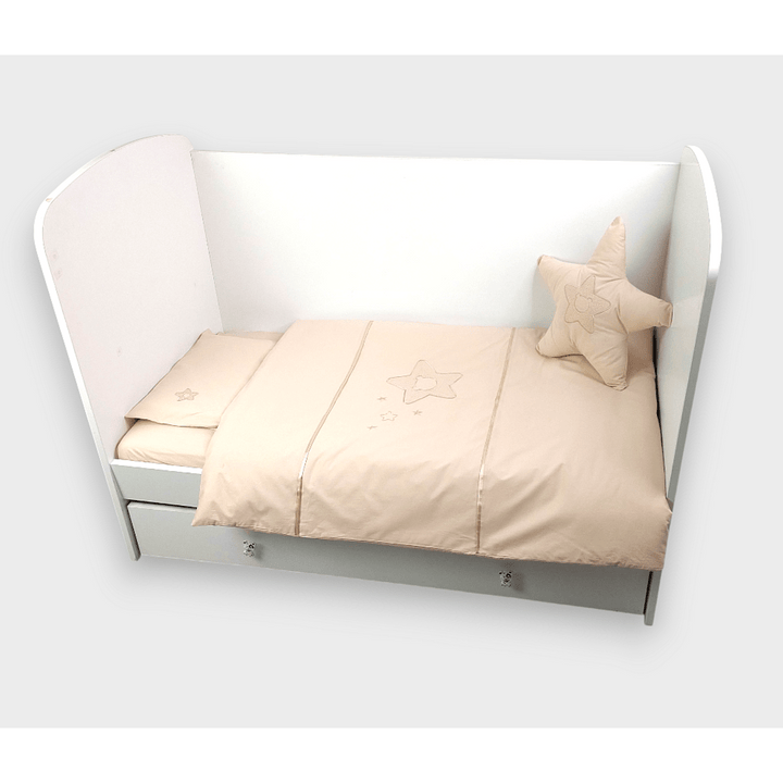 Rainy Komplet posteljine za bebe, 6 dijelova, 70х140 cm, Zvijezda s medvjedićem, bež
