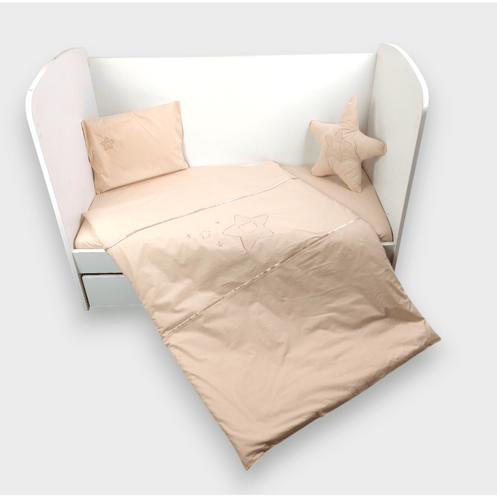 Rainy Komplet posteljine za bebe, 6 dijelova, 70х140 cm, Zvijezda s medvjedićem, bež