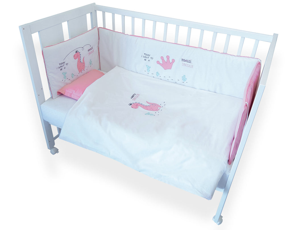 Rainy 6-dijelni komplet posteljine za bebe s ogradicom 60х120 cm. Dinosaurić