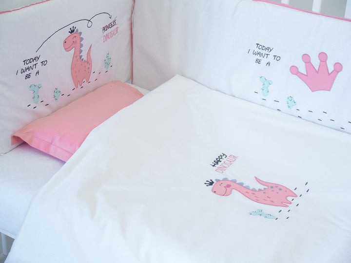 Rainy 6-dijelni komplet posteljine za bebe s ogradicom 60х120 cm. Dinosaurić