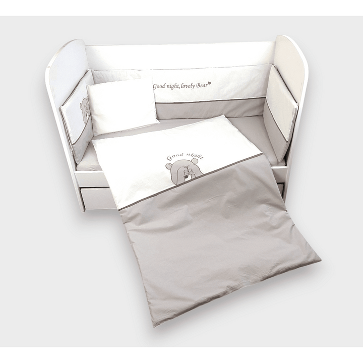 Rainy Bebin set posteljine 6 dijelova s ogradicom 60х120 cm. Love Bear