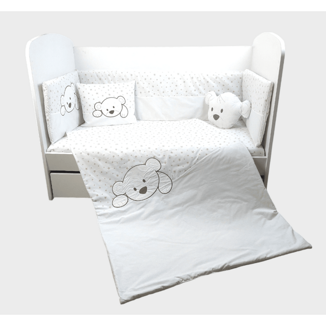 Rainy bebi posteljina, 6 dijelova, s ogradicom, 60х120 cm. Medvjedić