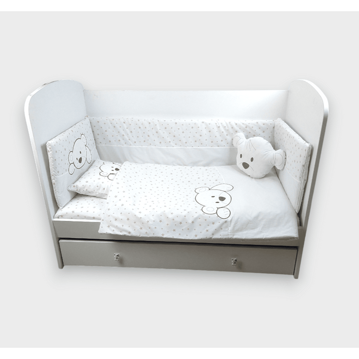Rainy 6-dijelni komplet posteljine za bebe s ogradicom 65х110 cm. Medvjedić