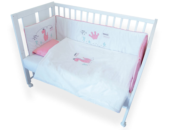 Rainy 6-dijelni komplet posteljine za bebe s ogradicom 70х140 cm. Dinosaurić