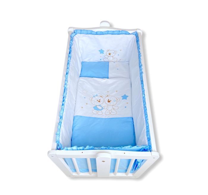 Rainy Komplet posteljine za bebe, 6 dijelova, Zvjezdani snovi, za kolijevku Eva, plavi