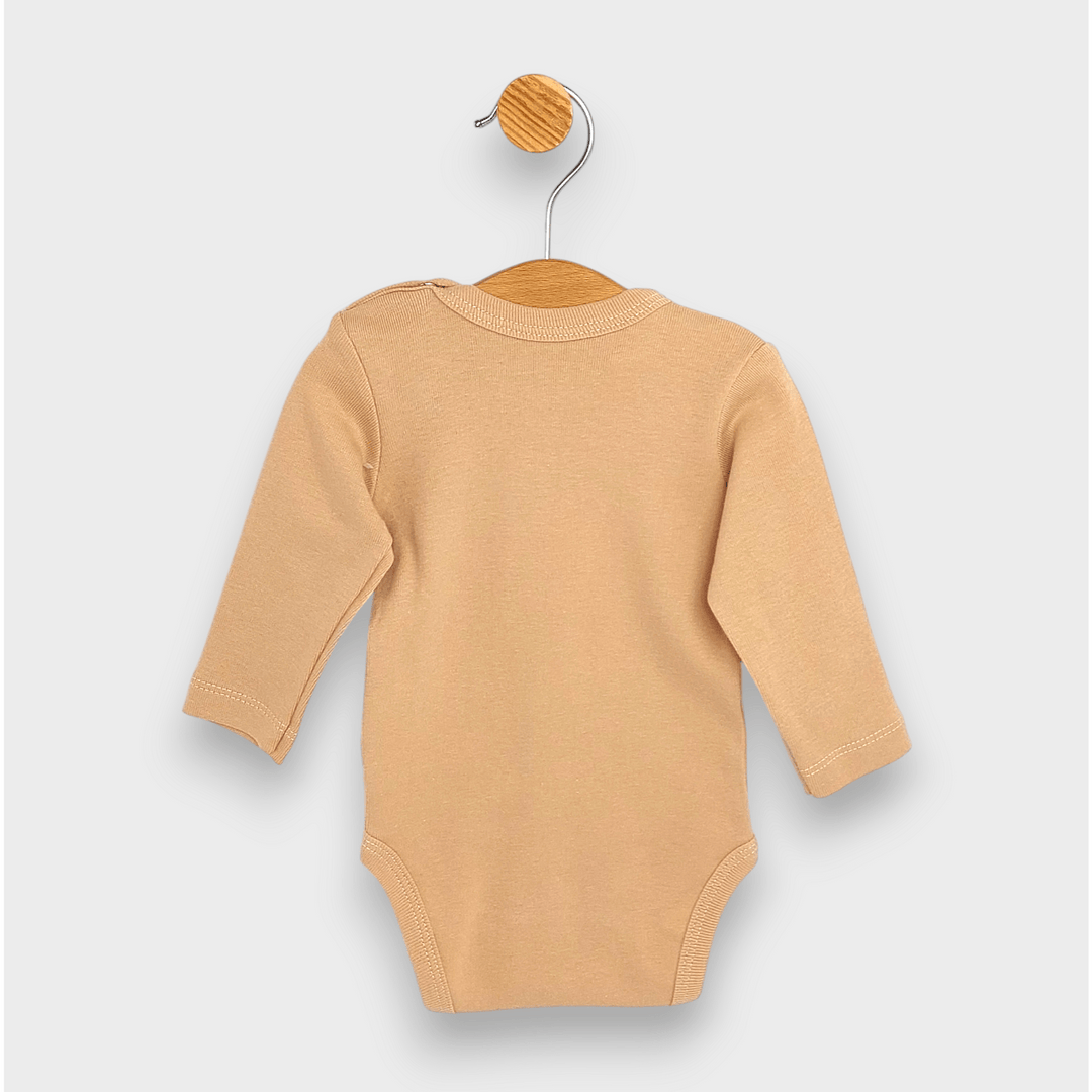 Rainy Бебешко боди с дълъг ръкав 48-86см. Handmade with love мока