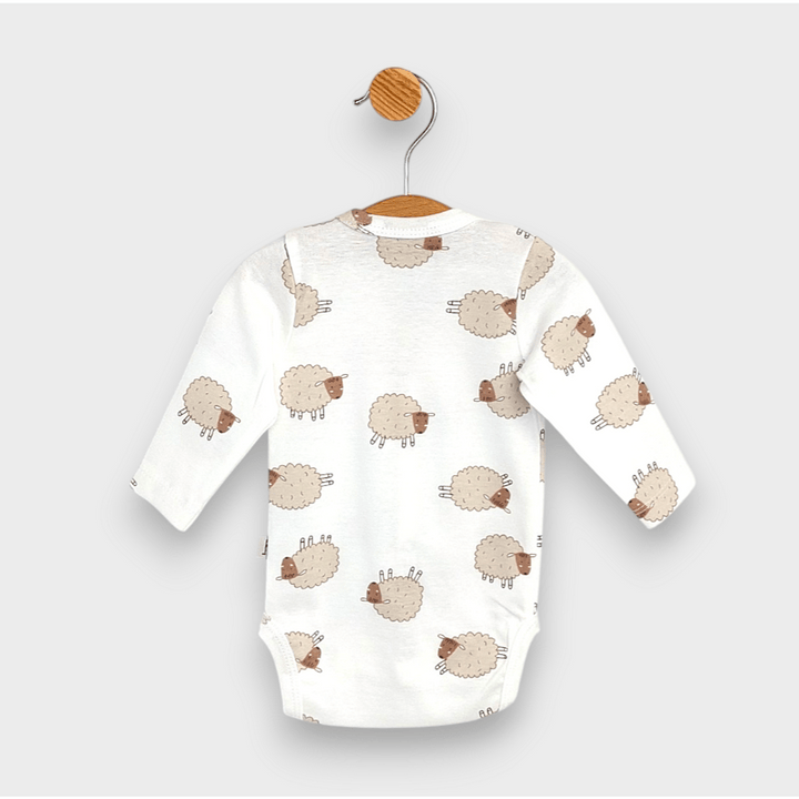 Rainy Bebeski bodi dugih rukava s prednjim kopčanjem 48 - 62 cm, Beige sheep