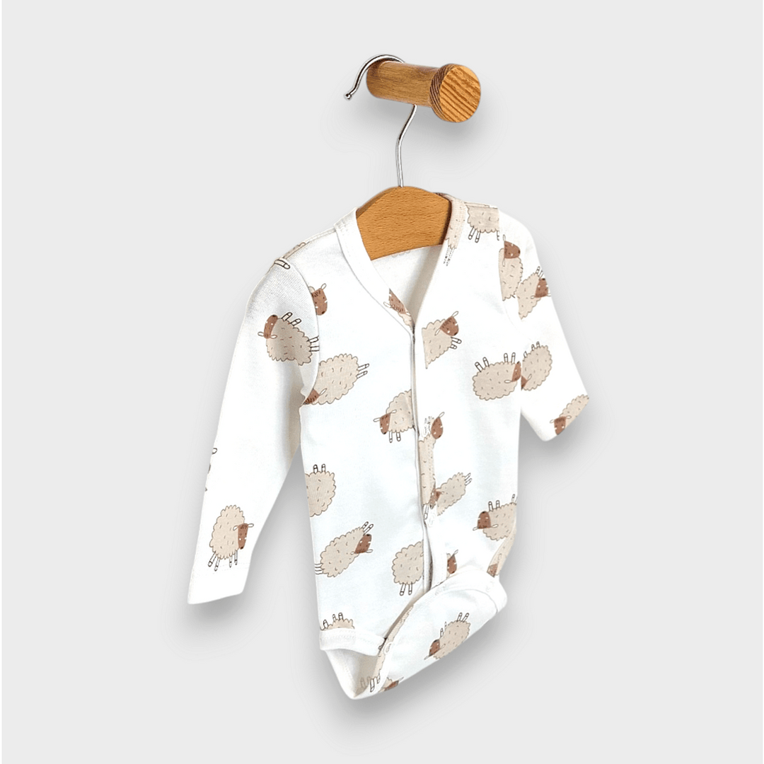 Rainy Bebeski bodi dugih rukava s prednjim kopčanjem 48 - 62 cm, Beige sheep