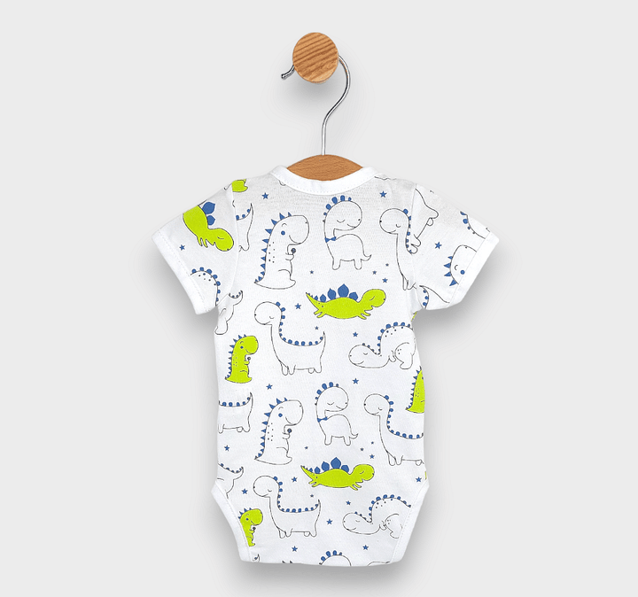Rainy Bodi za bebe s kratkim rukavima i kopčanjem sprijeda Dinosauri 56 - 68cm.
