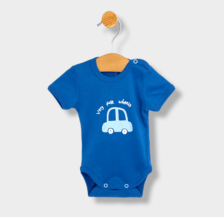 Rainy komplet bodija, 3 dijela, Car Beep Beep, plavi, 56-74 cm