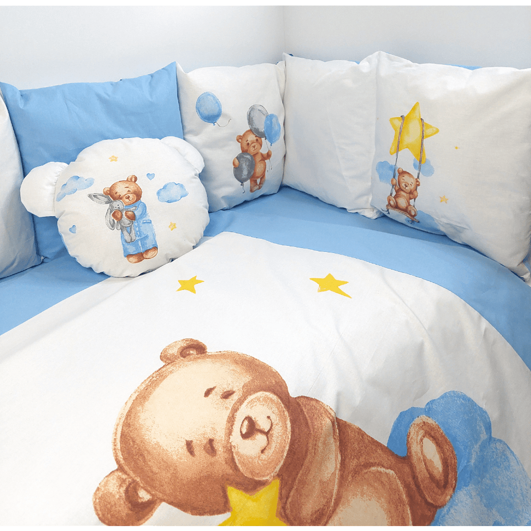 Rainy Обиколник за бебешка кошара Baby Bear One size син