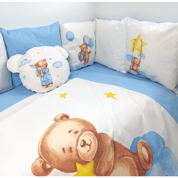 Rainy Обиколник за бебешка кошара Baby Bear One size син