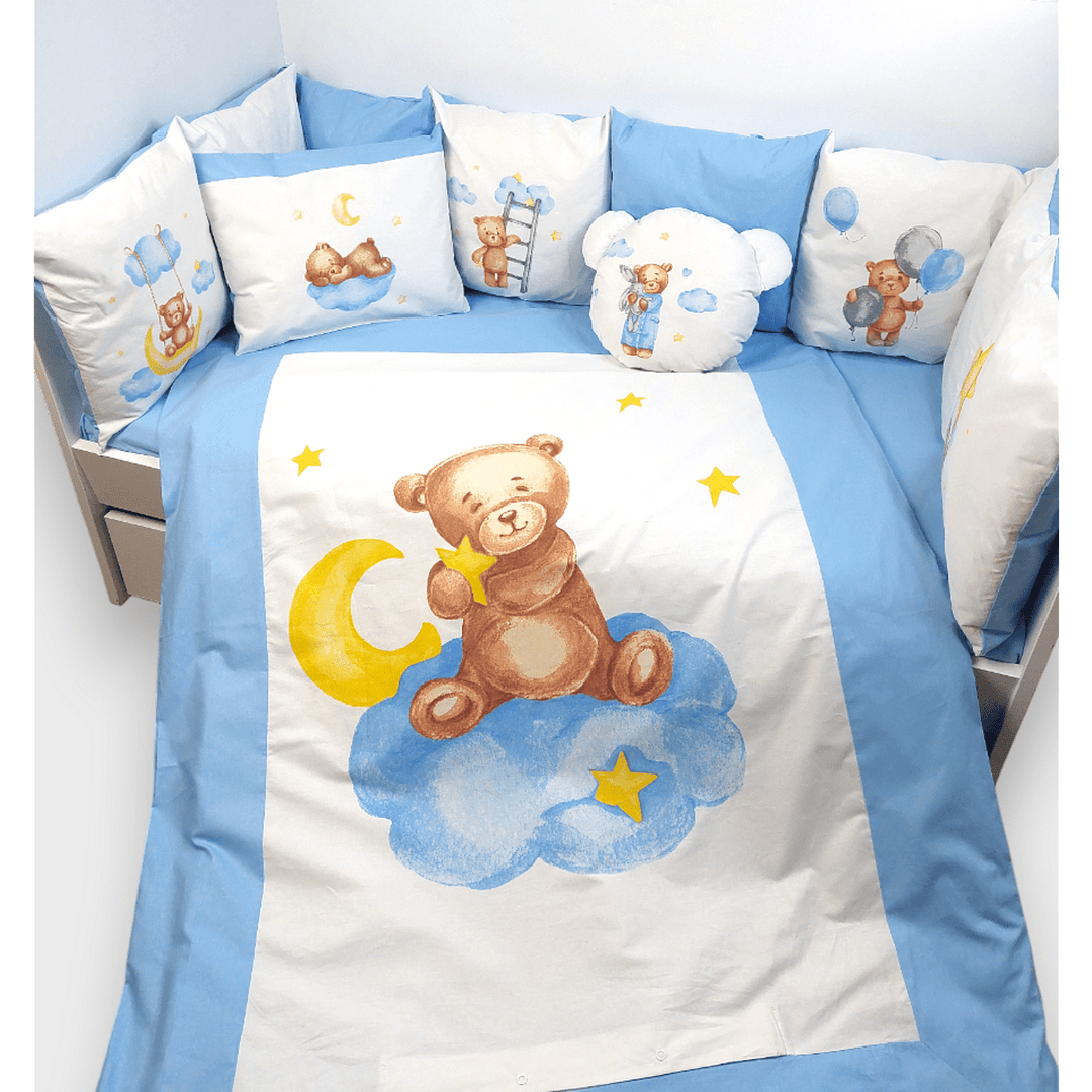 Rainy Обиколник за бебешка кошара Baby Bear One size син