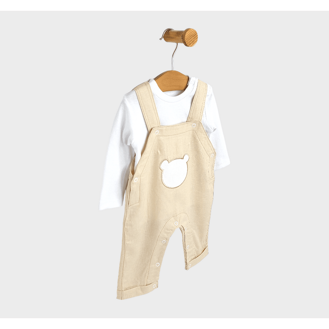 Rainy Premium Laneni komplet za bebe, 2 dijela, dugih rukava, medo, 56-80 cm